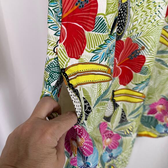 Tommy Bahama Shift Dress Tropical Toucan Linen Blend Sleeveless‎ Vacation Resort - Picture 4 of 9
